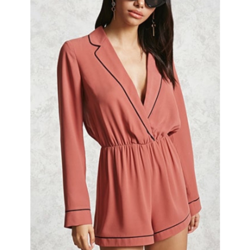 Long Sleeve Rusty/Black Romper